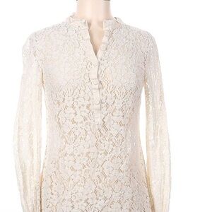 Rachel Zoe Size 6 Long  sleeve blouse lace